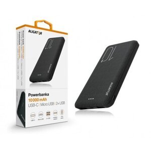 Powerbanka ALIGATOR PBAL1000, 10 000mAh 2v1, Čierna