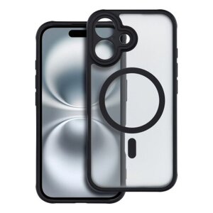 Puzdro Magsafe Matte Clear iPhone 16 - čierne