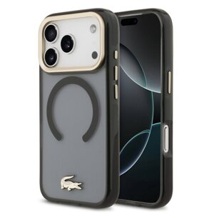 Lacoste PC/TPU Frosted Finish Gold Logo MagSafe Zadní Kryt pro iPhone 17 Pro Black