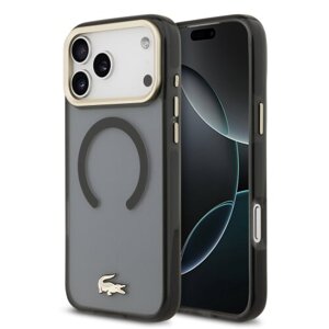 Lacoste PC/TPU Frosted Finish Gold Logo MagSafe Zadní Kryt pro iPhone 17 Pro Max Black