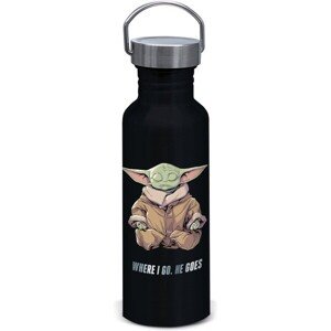 Fľaša hliníková skrutkovacia Mandalorian - Grogu 815 ml