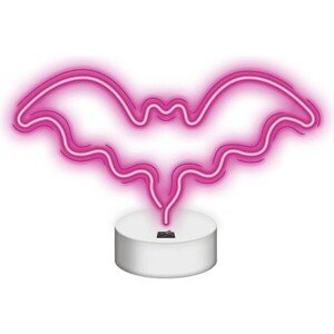 Neolia dekoratívne LED neón na stojane Netopier ružový