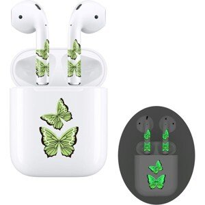 RockMax skin Art dekoratívny nálepka pre (2ks) AirPods 1. a 2. gen. + nabíjacie puzdro, svietiace v