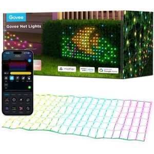 Govee RGBIC vonkajšia svetelná sieť - 1,2 x 1,2m Matter