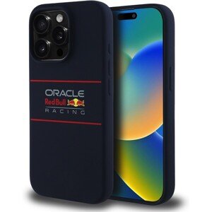 Oracle Red Bull Racing Silicone Horizontal Logo MagSafe kryt iPhone 15 Pro Max modrý