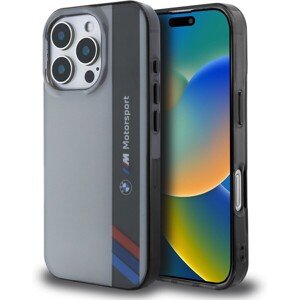 BMW IML Motorsport Vertical Stripe Zadný Kryt pre iPhone 16 Pro Max Grey