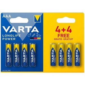 Varta Longlife POWER LR03 alkalická batéria AAA (4+4 ks)