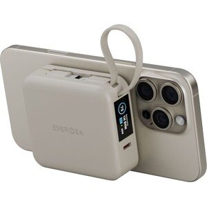 ENERGEA MagPac Mini Plus MagSafe powerbanka s káblom, 10000mAh, béžová