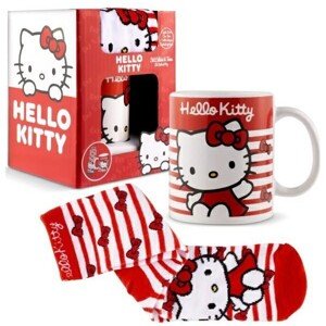 Darčekový set Hello Kitty - Stripes Kitty hrnček a ponožky