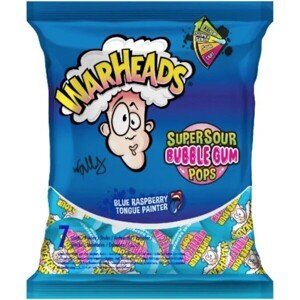 Lízanky so žuvačkou Warheads - Modrá malina 105 g (7x15 g)