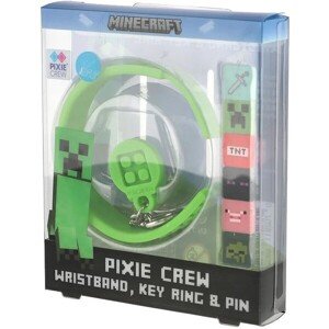 Pixie Crew set 3v1 Minecraft - multipixely (náramok, kľúčenka, odznak)