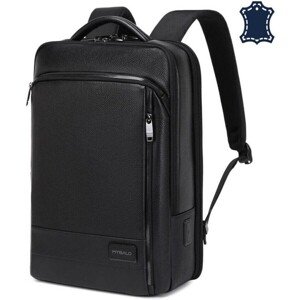 MyBalo Zante kožený městský batoh na notebook černý