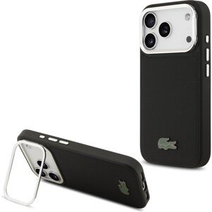 Lacoste Iconic Petit Pique Camera Stand MagSafe kryt iPhone 17 Pro čierny
