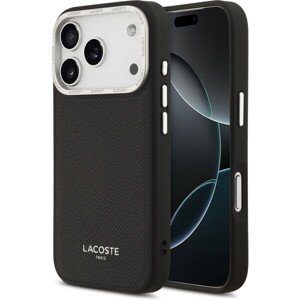 Lacoste PU Leather Champs Elysees MagSafe kryt iPhone 17 Pro čierny