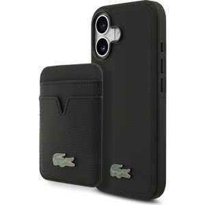 Lacoste Iconic Petit Pique MagSafe kryt + peňaženka iPhone 17 čierny