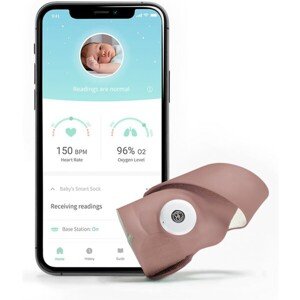 Owlet Smart Sock 3 múdra ponožka 0-18 mesiacov (matne ružová)