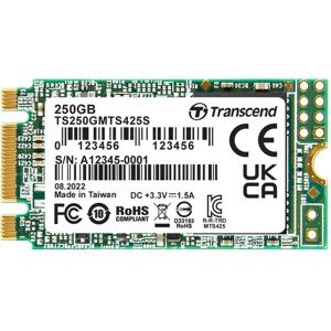 TRANSCEND SSD 425S 250 GB, M.2 2242 SSD, SATA3 B+M Key, TLC