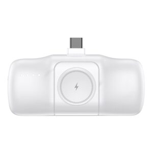 Wozinsky WF16-YCS 15W Mini powerbanka 5000mAh USB-C + nabíjačka pre Apple Watch, biela