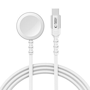 Tech-Protect UltraBoost MC01 Magnetický nabíjací kábel pre Apple Watch - USB-C, 1,2 m, biely