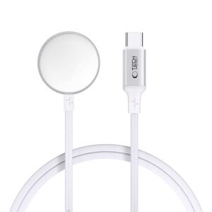 Tech-Protect UltraBoost MC02 Magnetický nabíjací kábel pre Apple Watch - USB-C 1 m, biely