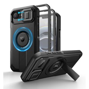 Dexnor MagSafe 360 Kickstand Camprotector kryt iPhone 16e, čierny
