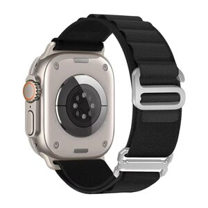 JP Nylonový remienok Alpine Loop s kovovou prackou, Apple Watch 1 / 2 / 3 / 4 / 5 / 6 / 7 / 8 / 9 / 10 / SE (38 / 40 / 41 / 42 mm), čierny