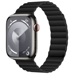 JP Silikónový magnetický remienok, Apple Watch 1 / 2 / 3 / 4 / 5 / 6 / 7 / 8 / 9 / 10 / SE (38 / 40 / 41 / 42 mm), čierny