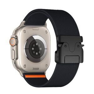 JP Luxusný nylonový remienok s prackou Parachute, Apple Watch 1 / 2 / 3 / 4 / 5 / 6 / 7 / 8 / 9 / 10 / SE (38 / 40 / 41 / 42 mm), čierny