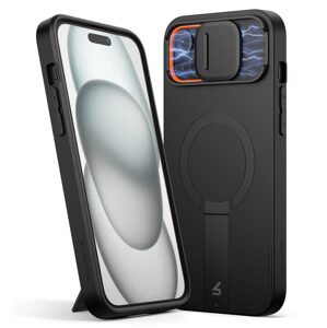 Suritch MagSafe Kickstand Camprotector obal iPhone 14 Plus / 15 Plus, čierny