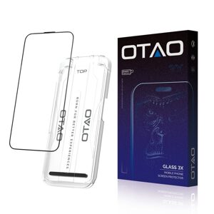 OTAO Corning Glass Tvrdené sklo s aplikátorom, iPhone 14 Pro Max / 15 Plus / 16 Plus, čierne
