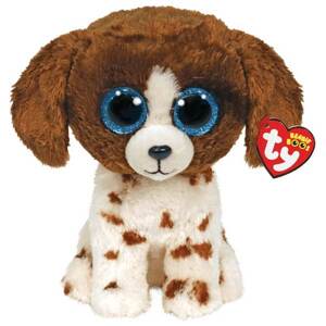 TY Plyšový hnedo-biely pes, Muddles 24 cm TY_36487
