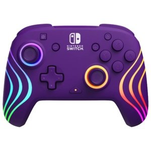 PDP bezdrôtový ovládač pre Nintendo Switch Afterglow Wave, fialová 500-238-PR
