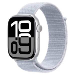 Apple Watch Series 10 GPS 46mm Silver Aluminium Case with Blue Cloud Sport Loop MWWN3QCA