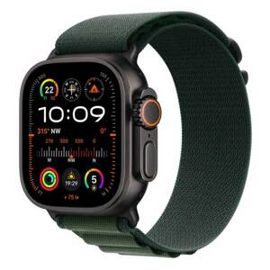 Apple Watch Ultra 2 GPS + Cellular 49mm Black Titanium Case with Dark Green Alpine Loop - Large MX4R3CSA