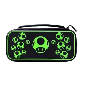 PDP 1-Up Mushroom Plus Glow Travel Case for Nintendo Switch, black 500-224-1UP