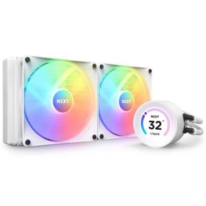 NZXT AIO liquid cooler CPU Kraken 280 ELITE RGB  2x140mm fan  4-pin PWM  LCD display  white RL-KR28E-W1