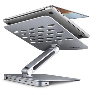 AXAGON HMC-STND, stojan pre 10"-16" notebooky, USB 5Gbps hub, 3x USB-A, HDMI 4k60Hz, RJ-45, PD 100W, kábel USB-C 60cm HMC-STND
