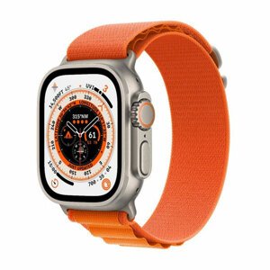 Apple Watch Ultra GPS + Cellular 49mm Titanium Case with oranžová Alpine Loop - Small MNHH3CSA