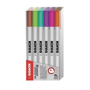 KORES SADA POPISOVACOV NA BIELE TABULE TENKE 6KS