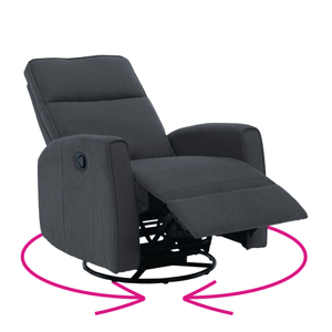 KONDELA Relaxačné otočné kreslo, sivá, MEKENZI