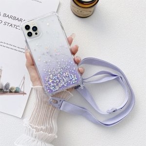 48170
GLITTER Kryt so šnúrkou Apple iPhone 14 Pro fialový