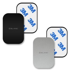 Blavec Metal Plate kovový pliešok pre magnetický držiak na mobil 2ks, čierny/strieborný