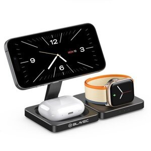 Blavec Charging Station MagSafe bezdrôtová nabíjačka na mobil / AirPods / Apple Watch 15W, čierna (BQI02-QIMB)