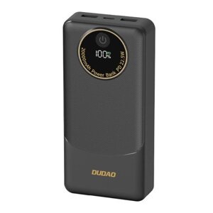 Dudao K12Pro Power Bank 20000mAh USB / USB-C 22.5W, čierny