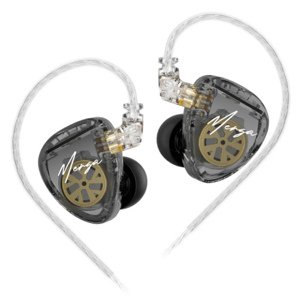 KZ Merga dynamické HiFi slúchadlá do uší, strieborné