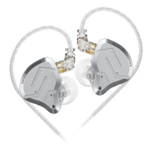 KZ ZSN PRO 2 hybridné HiFi slúchadlá do uší, strieborné