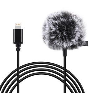 PULUZ PU426 Lavalier mikrofón s klipom Lightning 1.5m, čierny (PU426)